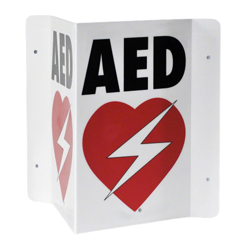 Triangular AED Wall Sign — view 1